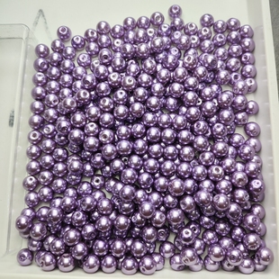 L1013 8mm玻璃珍珠半斤约370颗