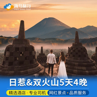 印尼泗水火山日惹5天4晚布罗莫bromo宜珍ijen火山婆罗浮屠落地团