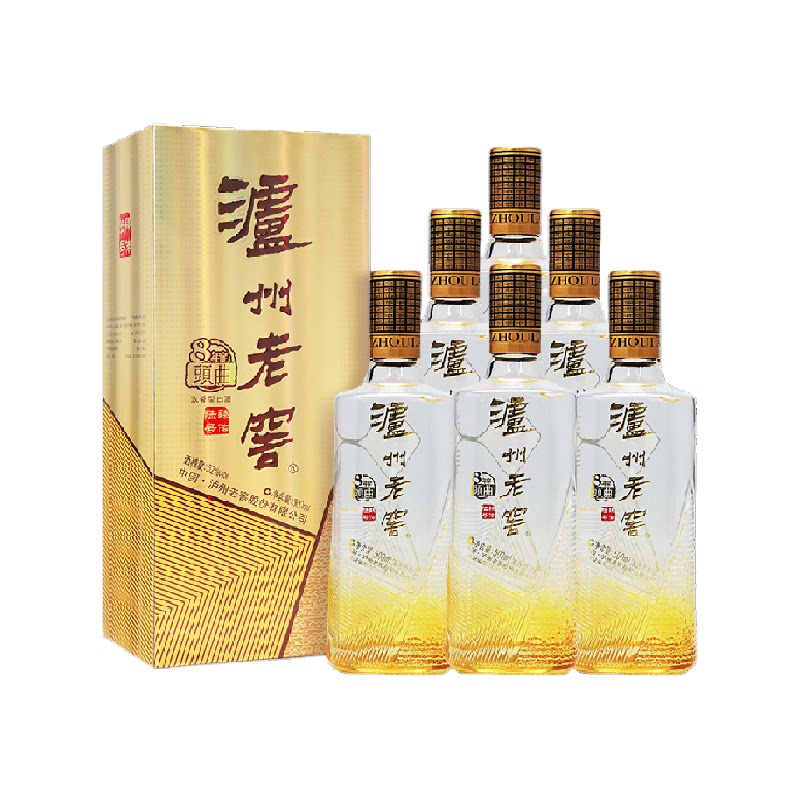 泸州老窖八年窖头曲臻传陆号52度整箱装500ml*6瓶浓香型白酒