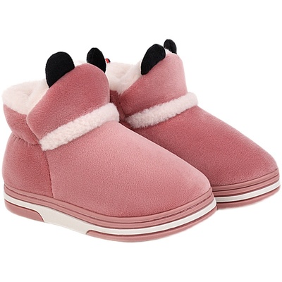 居家加厚保暖包跟儿童棉拖鞋