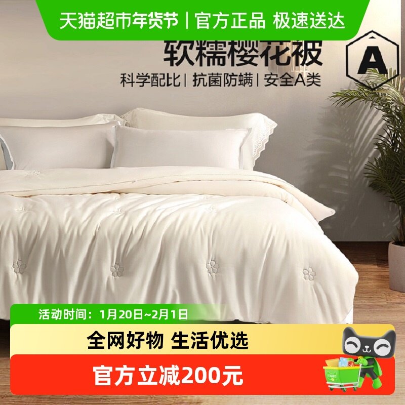 水星家纺大豆纤维被冬被A类轻奢抗菌被子家用单双人被芯,床上用品,化纤被,淘宝优惠券,粉丝福利购,淘宝优惠卷