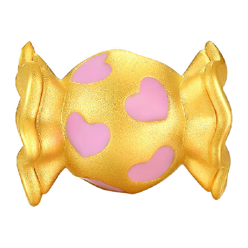 佐卡伊手链足金3D糖果转运珠