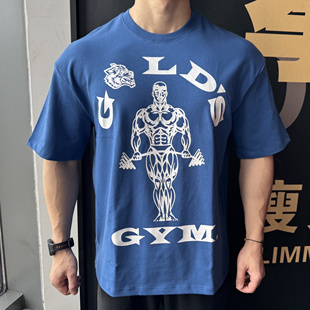 狼头金吉姆短袖健身运动宽松弹力棉吸汗透气运动上衣欧美码