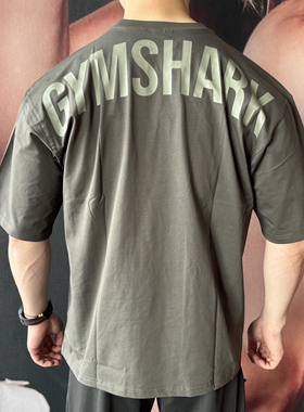 Gymshark健身运动宽松短袖power弹力棉休闲T恤欧美码