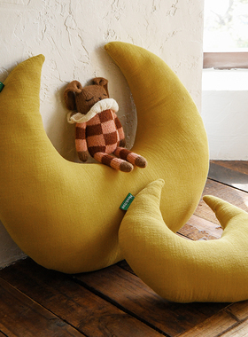 ins婴幼儿全棉纱布云月山午睡枕软糯安抚抱枕婴儿靠背新生儿可爱