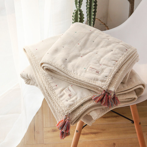 日式本色六层纱布儿童毛巾被