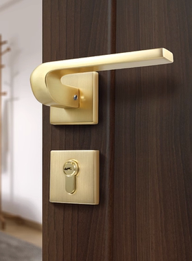 名门室内门锁卧室房间静音房门锁北欧风现代简约黑色分体门锁