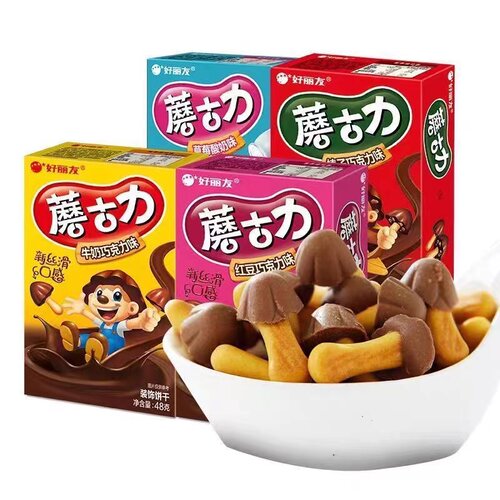 好丽友蘑古力儿童巧克力夹心饼干