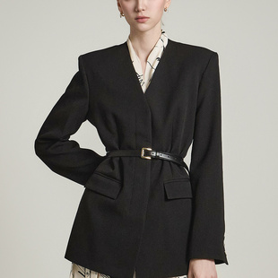 绑带西装 新品 外套DINTJ2672通勤质感高端西服 职业女装 韩国正品