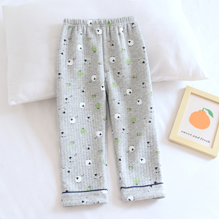 宝宝男孩长裤 秋冬纯棉空气棉三层夹棉儿童睡裤 男童加厚保暖家居裤