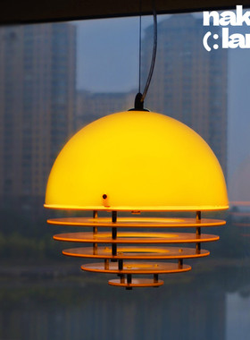 中古包豪斯日落橙色餐厅吊灯床头吧台岛台孟菲斯设计师氛围灯复古