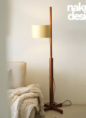 中古设计师Santa实木落地灯卧室客厅艺术可调节TMM侘寂风氛围复古