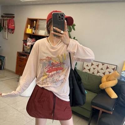 25Ann studio韩版时尚休闲百搭宽松显瘦小兔子印花长袖T恤