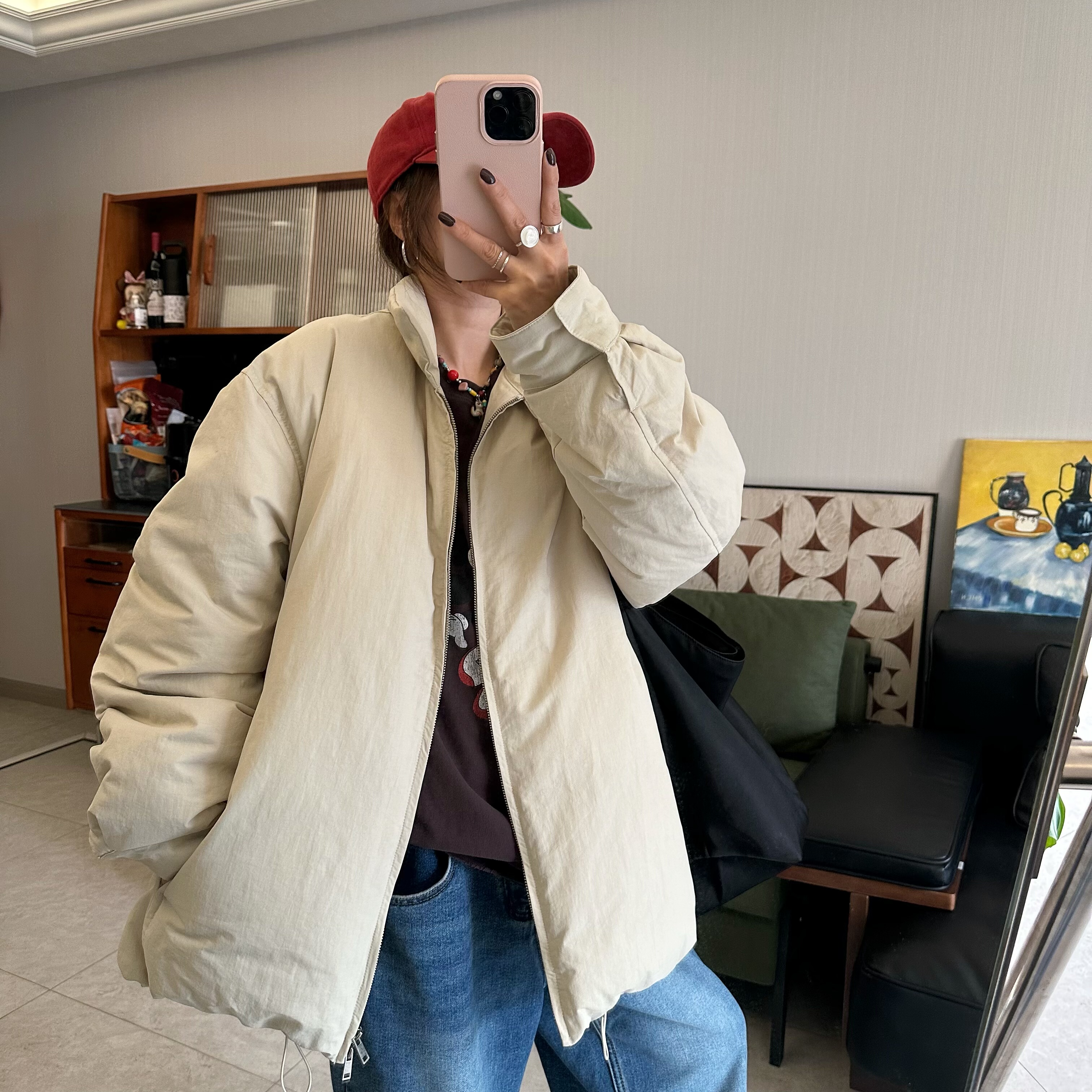 25Ann studio2025韩版时尚休闲百搭高级简约加厚保暖羽绒服外套