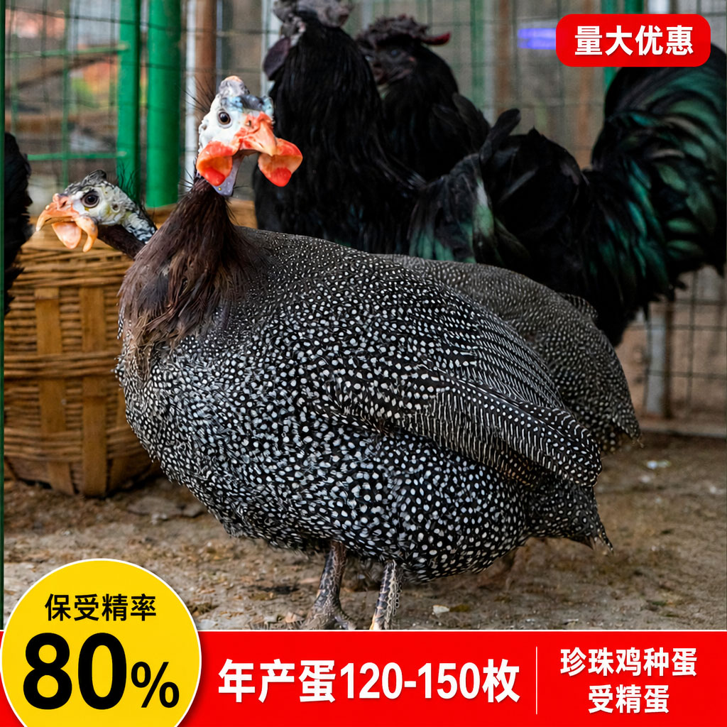 纯种珍禽珍珠鸡种蛋受精蛋可孵化种蛋几内亚鸟土鸡蛋受精蛋可孵化