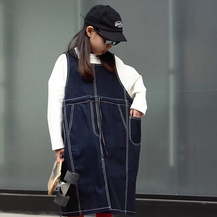 Buton Kids原创女童春秋款水洗藏青牛仔背心裙连衣裙亲子装,童装/婴儿装/亲子装,连衣裙,淘宝优惠券,粉丝福利购,淘宝优惠卷