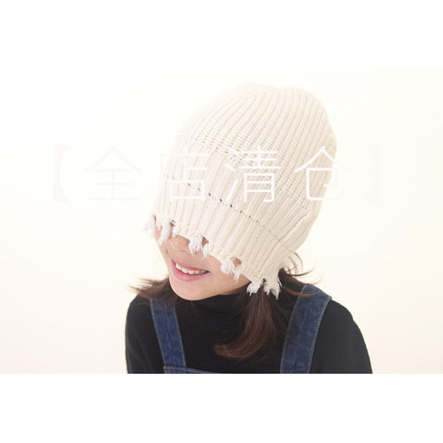 闭店清仓 Buton Kids 男童女童秋冬毛线帽子保暖米白色冷帽套头帽