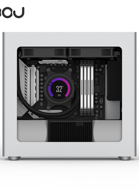 COOJ 宰相Z18侧透版 MATX铝合金一体成型外壳直插水冷ITX电脑机箱