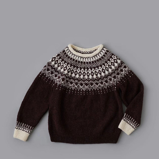 小诺手作编织 横田北欧风提花设德兰毛线编织材料包 有视频教程