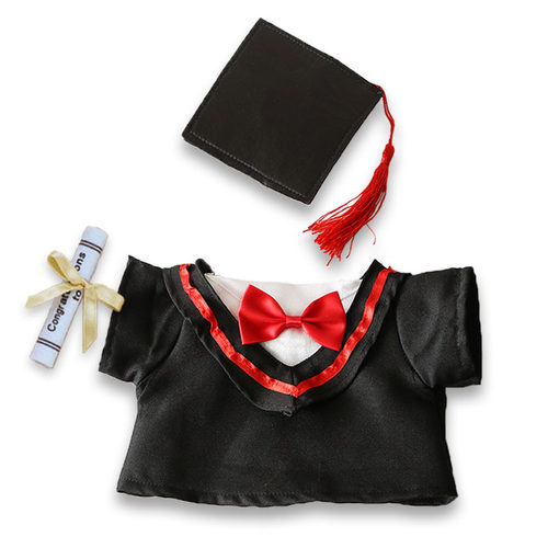 毕业熊公仔袍衫博士帽硕士服diy
