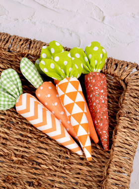 复活节彩蛋装饰布艺胡萝卜摆件跨境家居easter托盘装饰品亚马逊