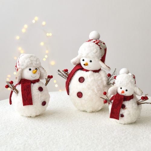 Christmas毛绒泡沫圣诞树装饰圣诞装饰雪人公仔桌面摆件橱窗装饰