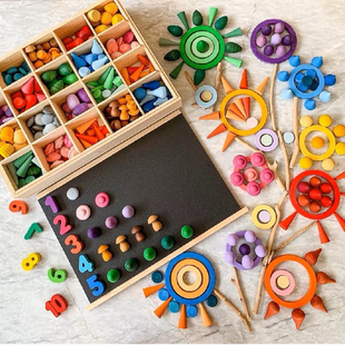 REGGIO瑞吉欧华德福蒙氏积木幼儿园感官玩具开放性材料蒙氏早教