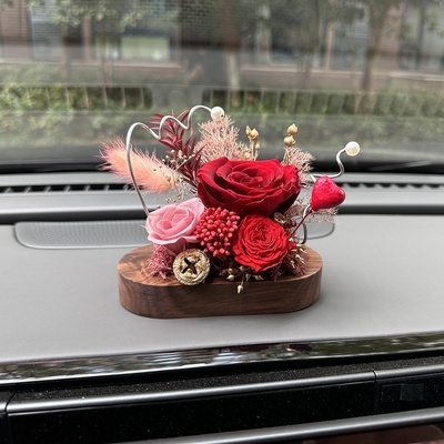 永生花小王子玫瑰高级车载摆件