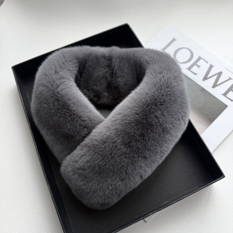 超多颜色~简约整皮双面獭兔毛围脖磁铁吸扣皮草围巾百搭男女通用