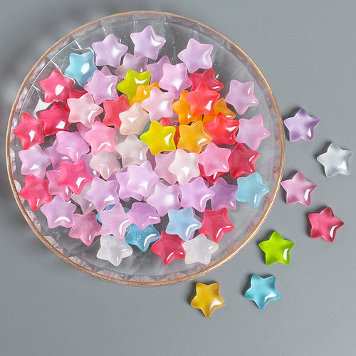 夜光五角星宝石diy材料手工制作儿童饰品荧光小星星玩具树脂配件