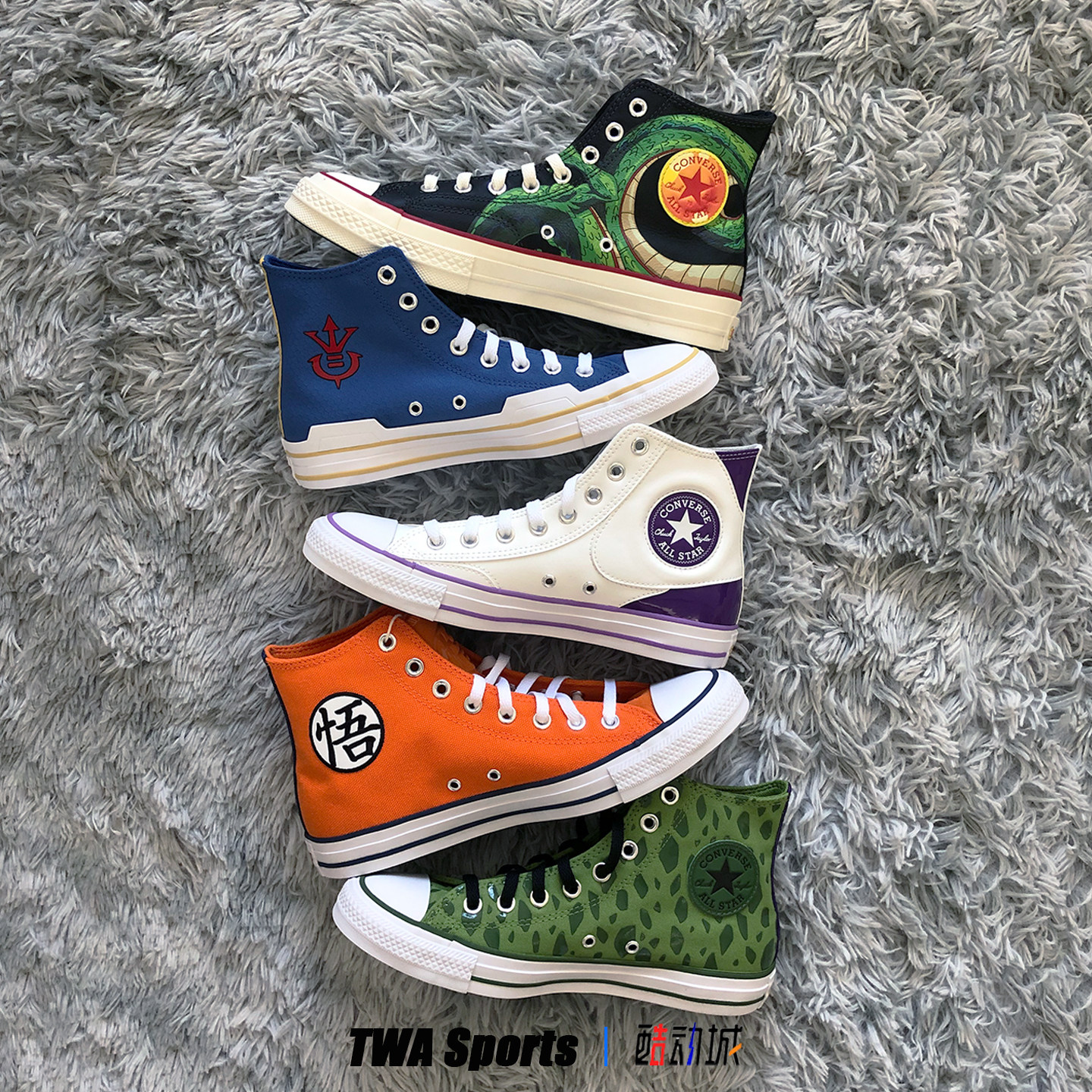 Converse x Dragon Ball Z男女百搭龙珠Z联名运动帆布鞋 A21842C