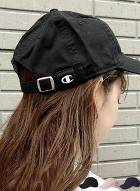 Champion冠军刺绣棒球帽软顶单标休闲百搭纯色男女情侣弯檐帽