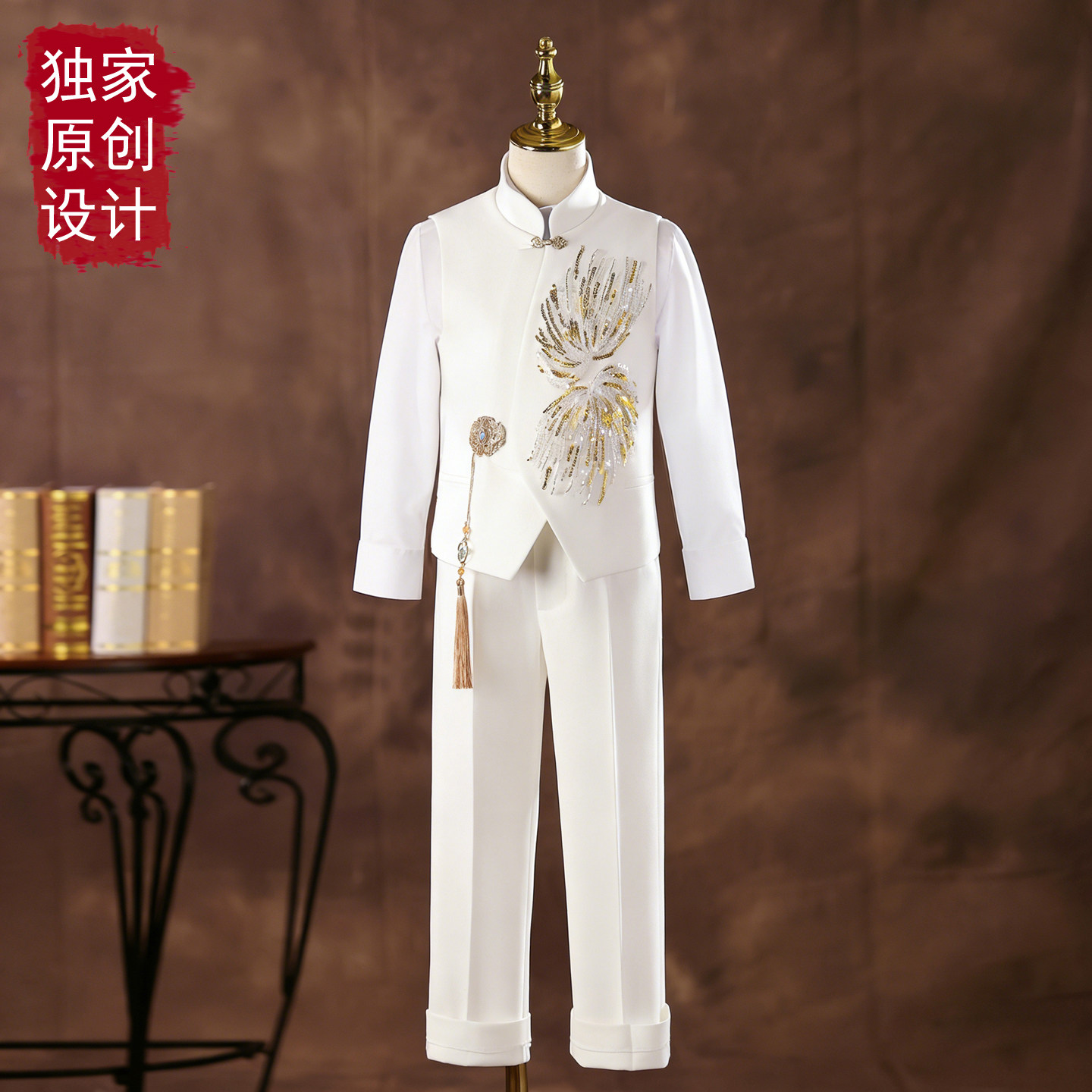 男童新中式朗诵主持演出礼服