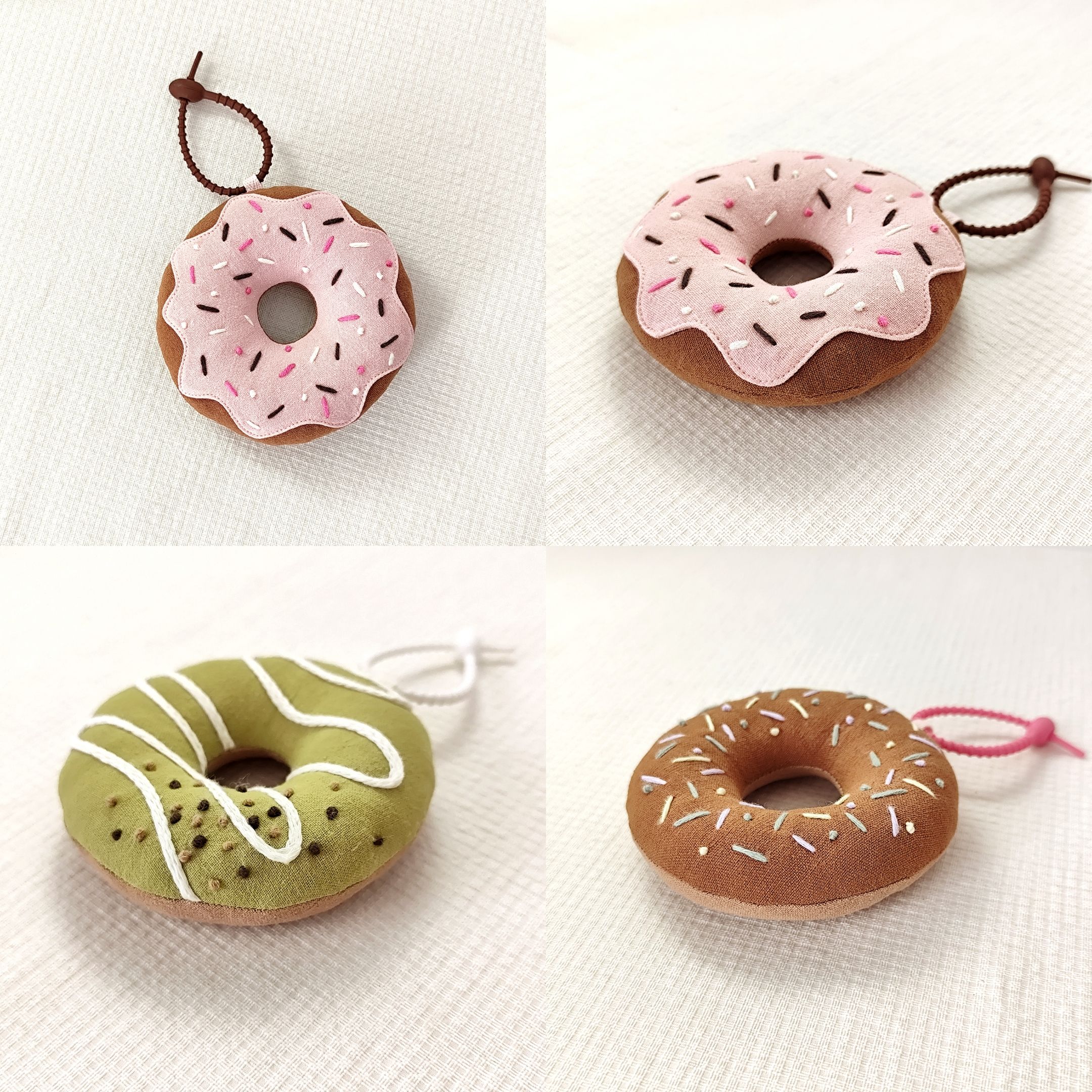 甜甜圈包包挂件 窈窕虫手作 沈小丹手工布艺定制