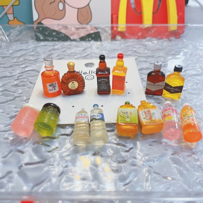 手工仿真橘子汽水瓶子耳环女925小众设计感高级趣味百搭耳夹耳饰