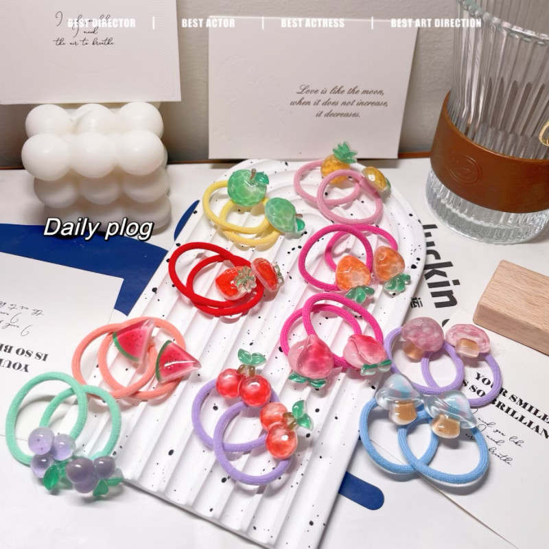 20个装 婴儿小皮筋 夏日晶莹剔透水果皮筋儿童头绳 宝宝可用发圈