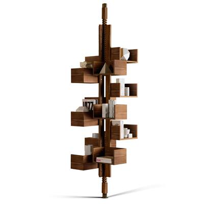 意式极简设计师品牌 Albero顶天立地阿波罗旋转书架 别墅置物架