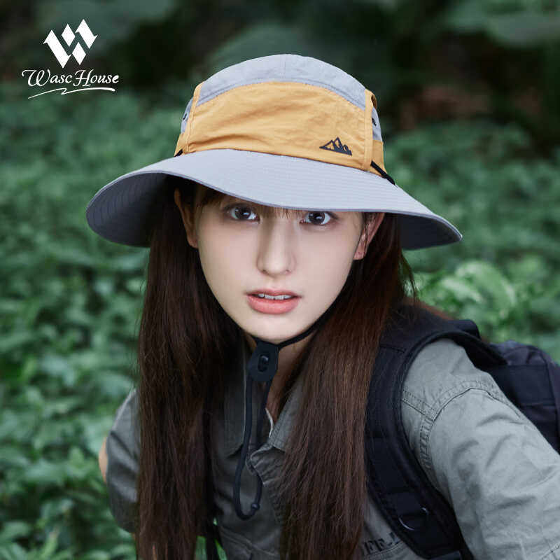 日系拼色渔夫帽钓鱼帽户外旅游爬山登山帽盆帽女防水遮阳防晒帽子