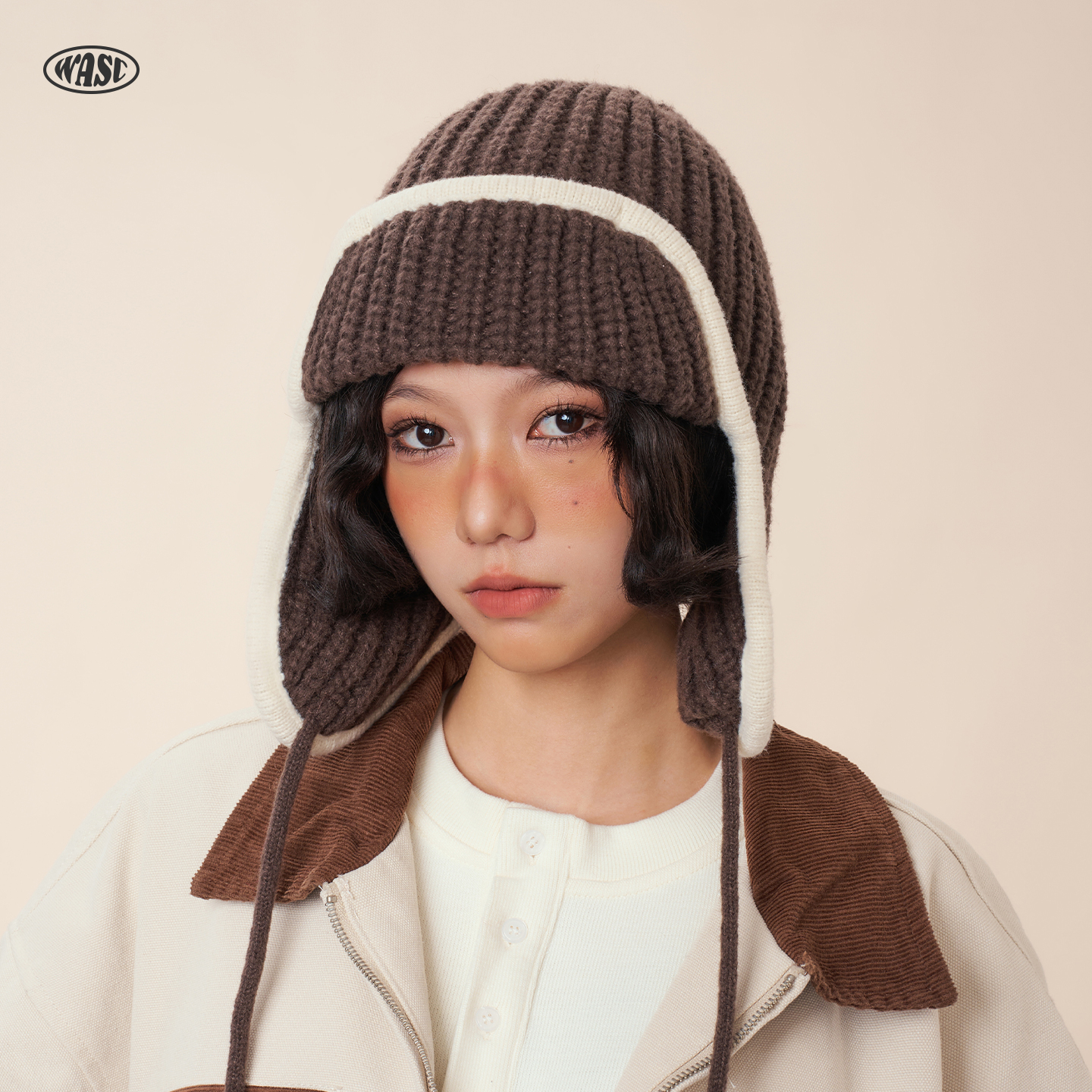 秋冬季新款韩版针织护耳飞行员帽子女显脸小毛线帽保暖防寒雷锋帽