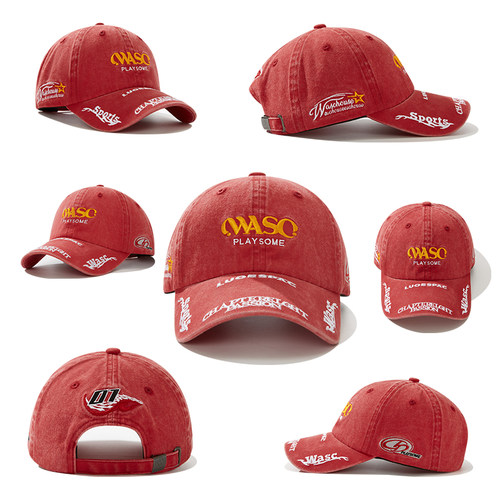 美式复古水洗做旧刺绣字母棒球帽