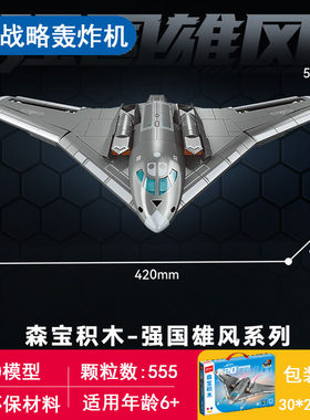 中国战略轰炸机模型拼装轰20摆件小颗粒新型远程核打击空军武器