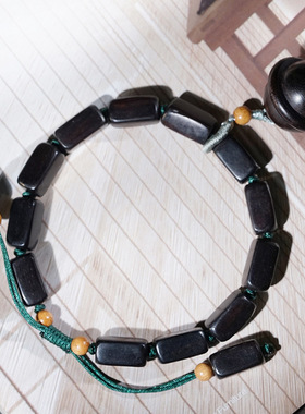 紫光檀黑檀方糖珠方块珠手链男女