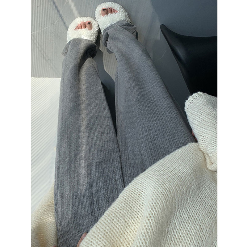 仿羊绒孕妇阔腿裤秋冬款加绒加厚时尚直筒显瘦托腹外穿拖地长裤子