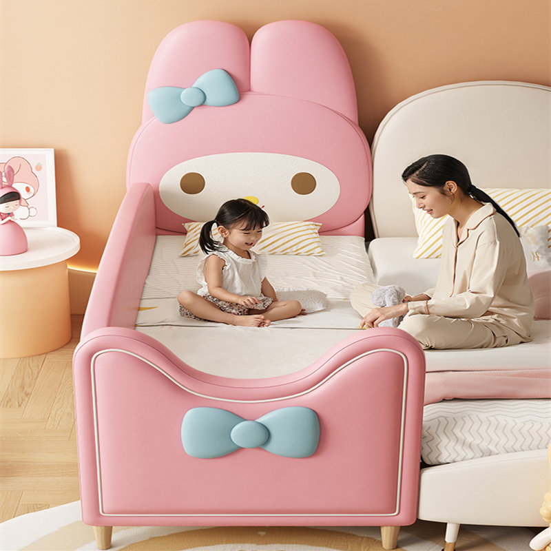美乐蒂儿童拼接床加宽床加床婴儿小床实木带护栏拼大床宝宝床边床