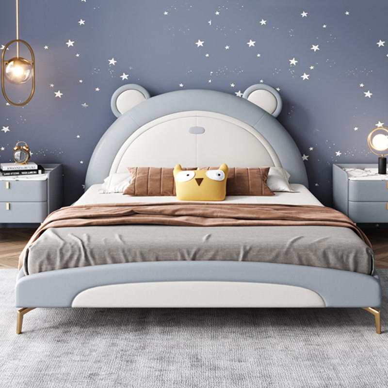 儿童床男孩浣熊卡通床1.5单人青少年皮床维尼熊1.2米小女孩公主床