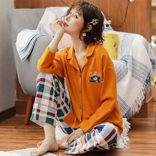 秋季 套装 薄款 女士家居服全棉秋冬款 2020年新款 睡衣女春秋纯棉长袖