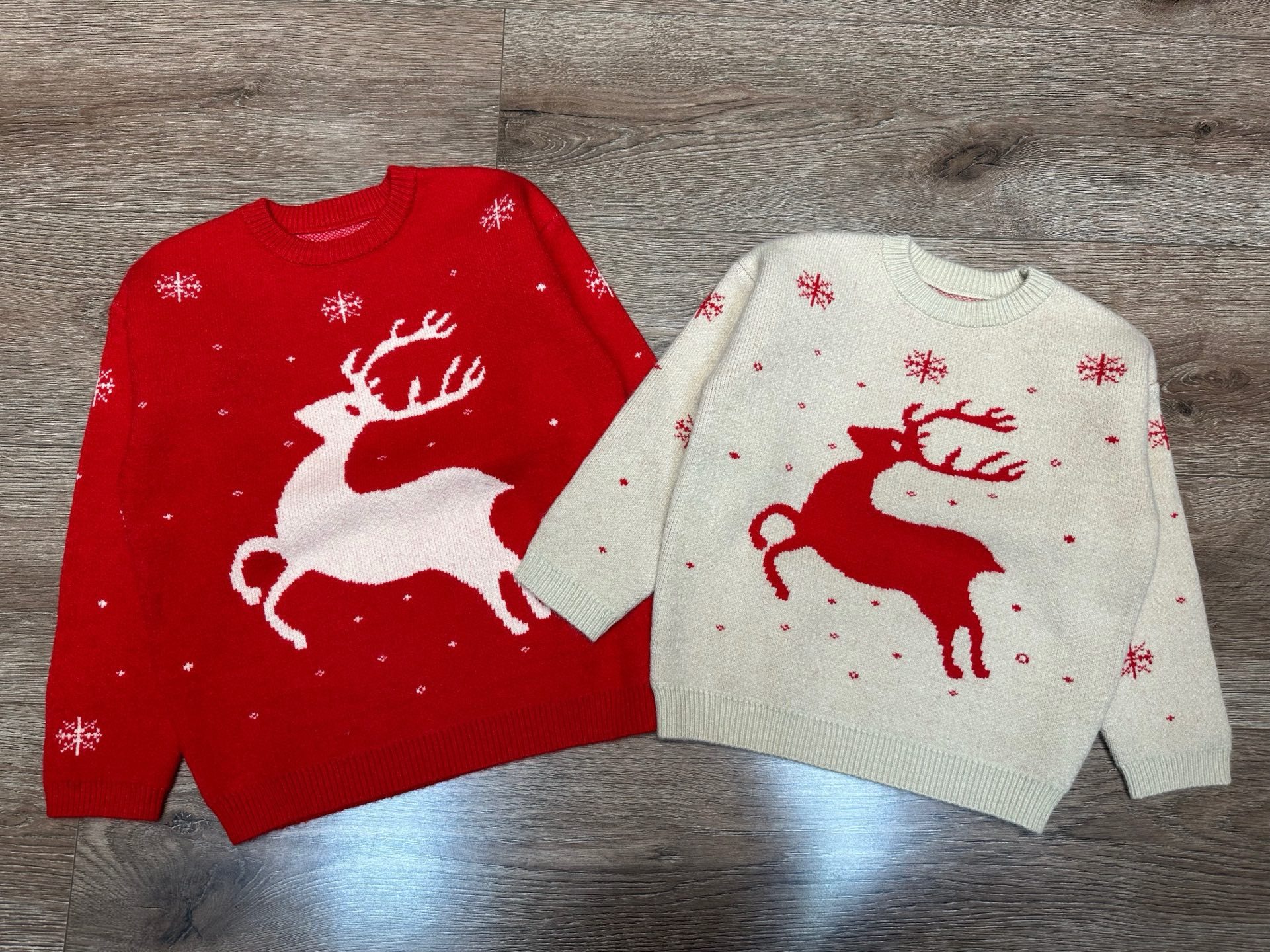 圣诞小鹿针织毛衣 25秋冬潮牌童装男女儿童圣诞麋鹿图案针织毛衣