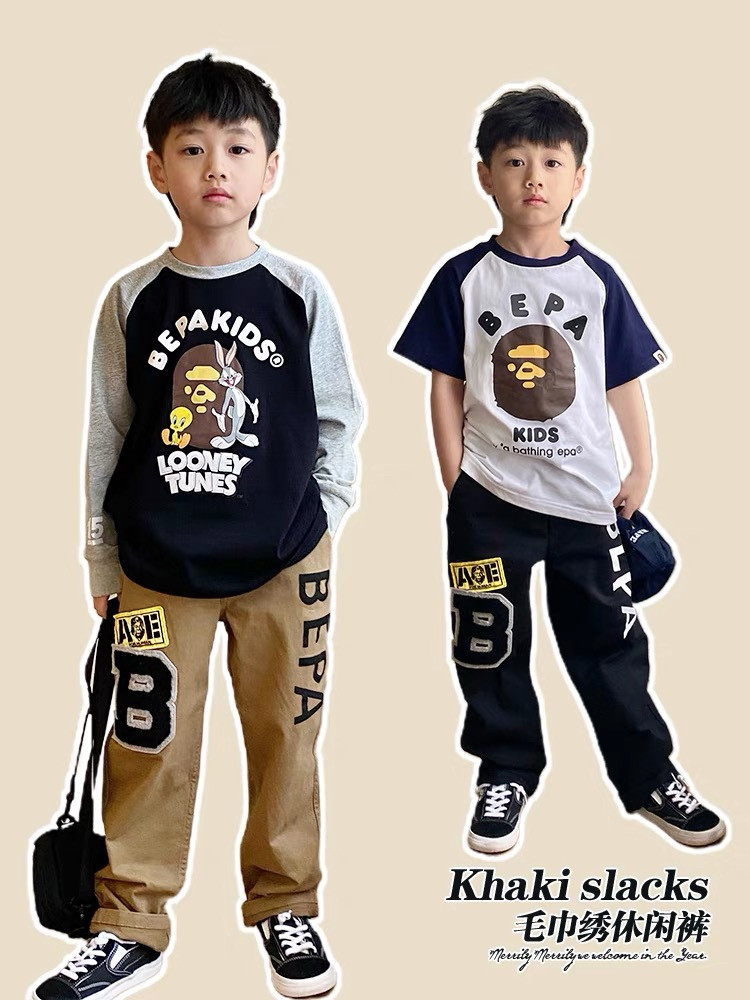 mijello25春秋 儿童刺绣卡通男童工装长裤子 中大童休闲运动长裤,童装/婴儿装/亲子装,裤子,淘宝优惠券,粉丝福利购,淘宝优惠卷