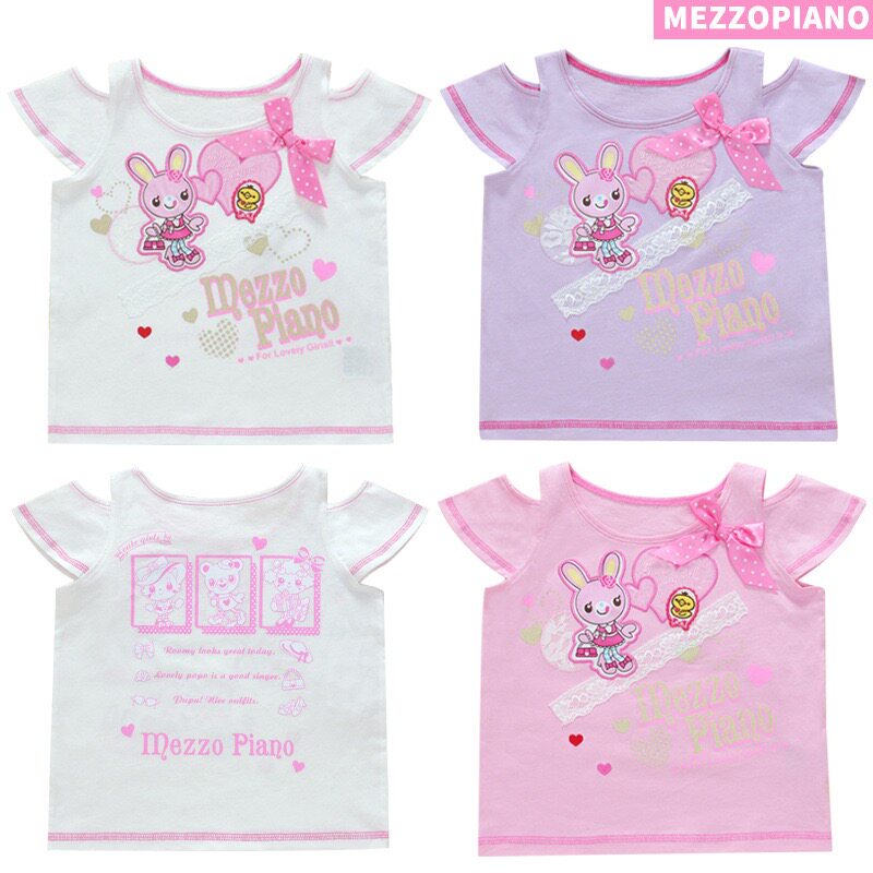 26夏款钢琴家软萌女儿服短袖 日系可爱甜心小兔字母印花上衣t恤