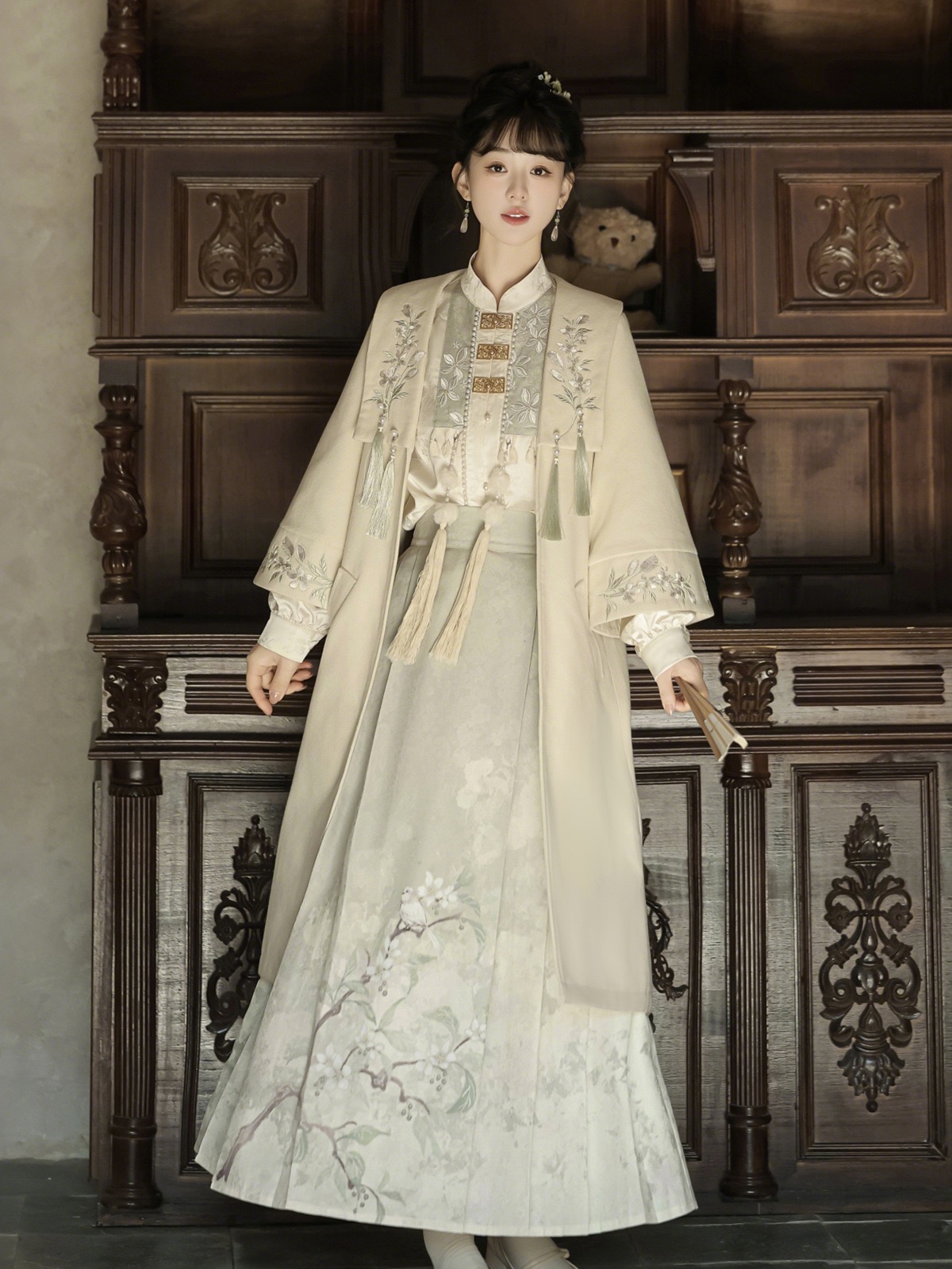 芳野故梦原创新中式国风大衣衬衫